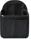 Surblue Backpack Organizer Insert Liner Hanging Travel Rucksack Purse and Handbag Insert Pocket, High-capacity Divider Foldable Nylon Shoulder Bag Organizer for Men and Women, (Black, M)