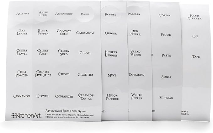 KitchenArt EZ Spice Label Set, 100-Piece