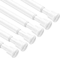 6 Pack Spring Tension Rods 27-38 Inches,5/8" Diameter White Spring Load Adjustable Expandable,Small Short Tension Curtain Rod for Windows,Kitchen,Doorway,Bathroom,Cupboard Bars