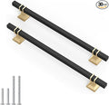 30 Pack 8 Inch Black and Gold Cabinet Pulls Kitchen Cabinet Handles, Black and Gold Cabinet Handles Square Dresser Drawer Pulls Kitchen Cabinet Hardware