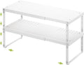 RUILALIFE Expandable Cabinet Organizer Shelf With Adjustable Height, Stackable Kitchen Countertop Organizer Rack, Adjustable Shelf Riser For Kitchen Counter, Pantry, Cupboard, Desk, Tabletop