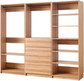 Maykoosh Closet System Organizer - Customizable Walk-in Wardrobe Storage Oak/Model BDE 3 Closet