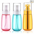 Cosywell Fine Mist Spray Bottle TSA Approved 3 Pack 2oz 60ml Leak Proof Travel Spray Bottle Empty Plastic Refillable Containers for Hair Perfume Toners Rose Water Cosmetics(Gold+Green+Pink)