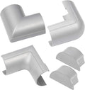 D-Line Large Cable Raceway Accessory Pack, Join 2in x 1in Cord Cover Lengths, 5 Accessories Included, Hide Cords Around a Variety of Angles - Gray