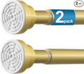 2Pack Gold Tension Curtain Rod 31 to 75 Inch Spring Tension Rods for Windows Adjustable Curtain Rod No Drilling Expandable Pressure Curtain Rod Shower Rods for Closets,Bathroom,Kitchen,Doorway