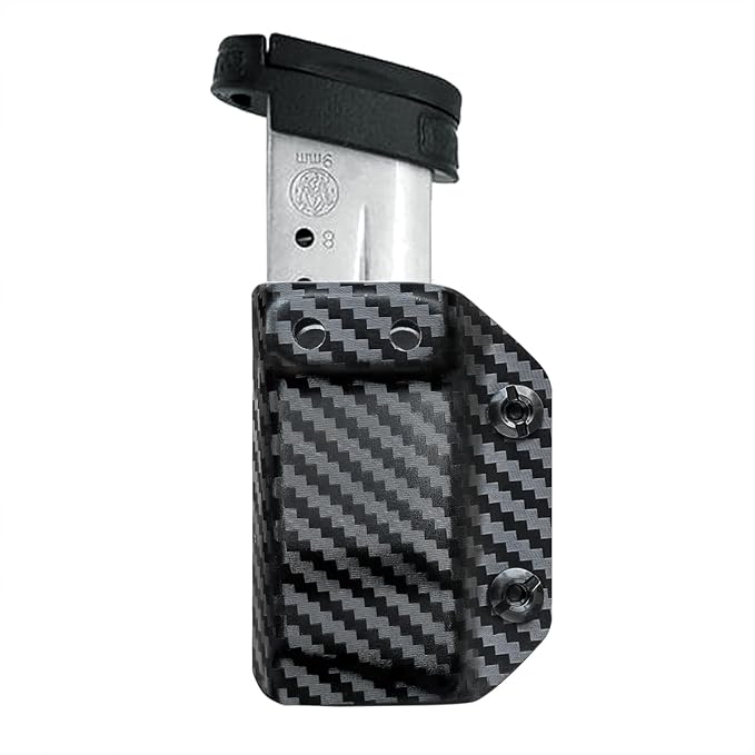 POLE.CRAFT IWB/OWB Magazine Holster Kydex - Mag Carrier Fits: 9mm .40 Double Stack / 9mm .40 Single Stack - P365 1911 Glock 19 19X 17 26 27 28 43 22 23 25 26 27 31 32 33 34 35 37 38 Glock43X .. Mag
