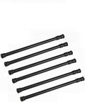 6 Pack Tension Rods, Adjustable Spring Steel Cupboard Bars Tension Curtain Rod Shower Rod Extendable Width 15.7-28 Inches (Black)