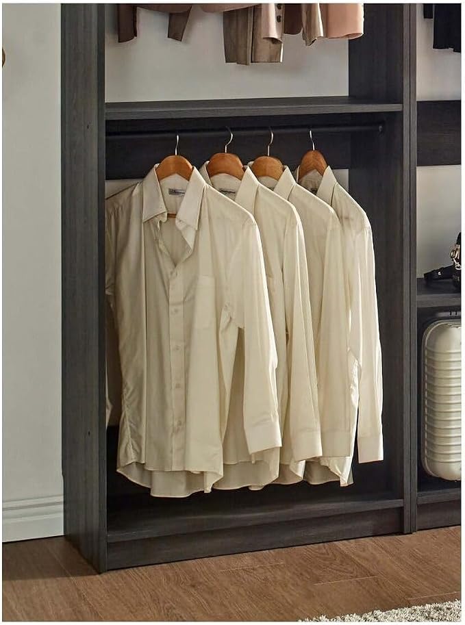 Maykoosh Closet System Organizer - Customizable Walk-in Wardrobe Storage Black/Model ABDE 4 Closet