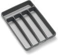 madesmart Small Silverware Tray, 5 Compartment Flatware Organizer for Forks, Knives & Spoons, Non Slip, Soft Grip Lining, Fits Small Drawers, Granite