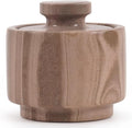 MARBLOUS KRAFTS Marble Salt Cellar 3 Inch Brown Salt Holder With Lid for Spice Jar & Stone Salt Container, Modern Sugar Bowl, Countertop Storage