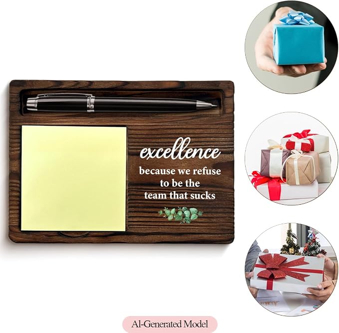 Team Gifts Sticky Note Holder, Team Appreciation Gifts for Colleagues Employees Staff Leader, Teamwork Gift Post it Note Dispenser for Office Cubicle Desk Decor