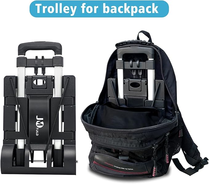 Folding Hand Truck 70 lbs，Small Dolly with 2 Wheels，Folding Luggage cart， Lightweight Aluminum Foldable Luggage Cart，for Airport,Travel,Moving and Office Use (Silver-Aluminum)