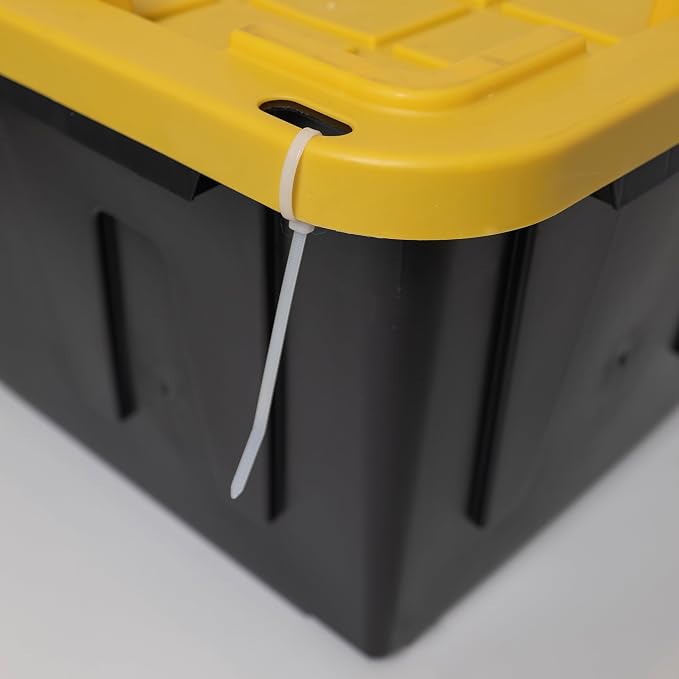 CX BLACK & YELLOW 27-Gallon Heavy Duty Stackable Storage Bins with Lids, Dorm Room Essentials, Dorm Storage, Moving Boxes, Back to School, Classroom Organization, Home Organization, 2 Pack (14.3H x 20.6W x 30.6D)