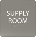6" X6" Supply Room Sign - ADA Compliant Tactile Graphics Grade 2 Braille Text Acrylic Door Wall Signs - Stocking Tracking Monitoring Storage Room Sign for Office, School, Warehouse