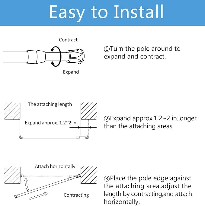 AIZESI Spring Tension Curtain Rods Short Tension Rod (Wood, 16" to 28"-2Pcs, Optimum Scope of Application 16 to 24 inch, Can't Hang Heavy Curtains)