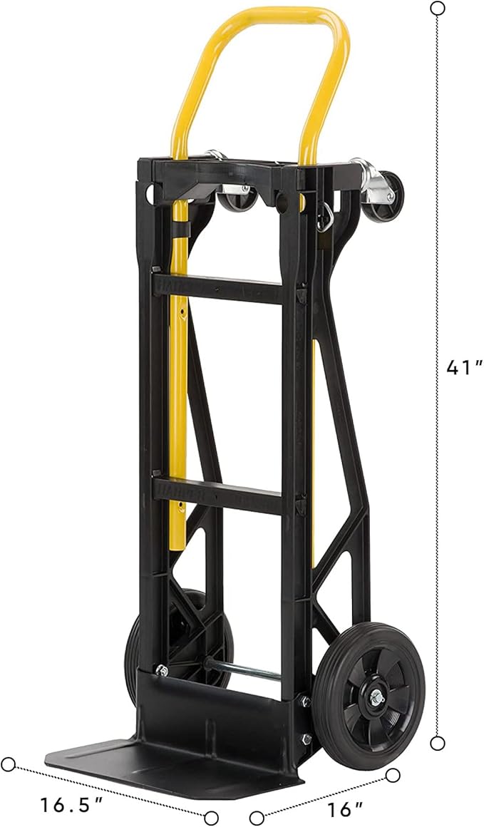Harper Trucks Convertible Nylon Hand Truck w/ Stair Glides, 300lb Dolly & 400lb Cart Limit