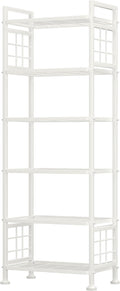 GIOTORENT 6-Wire Garage Shelving Storage Shelves, Metal Shelving Unit Pantry Rack, Kitchen Storage Adjustable Shelf 900Lbs Capacity for Laundry Kitchen Bathroom Organizer(White)