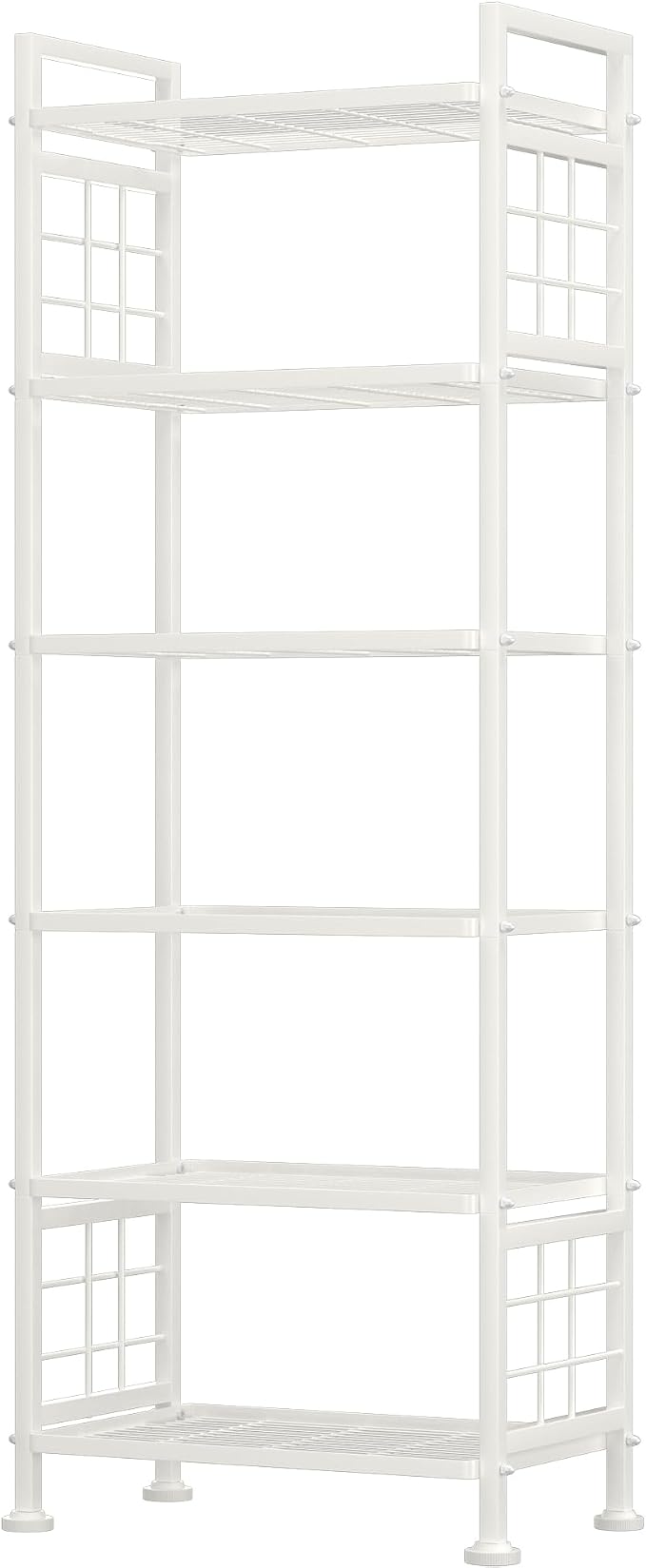 GIOTORENT 6-Wire Garage Shelving Storage Shelves, Metal Shelving Unit Pantry Rack, Kitchen Storage Adjustable Shelf 900Lbs Capacity for Laundry Kitchen Bathroom Organizer(White)