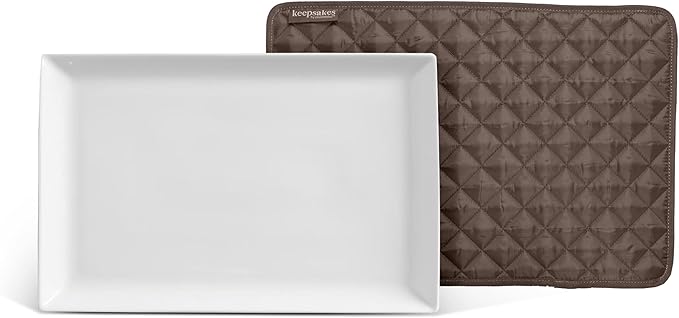 Covermates Keepsakes Quilted Dish Dividers – Set of Padded Plate Protectors for China & Dinnerware Storage, Scratch Protection, Machine Washable, Bronze