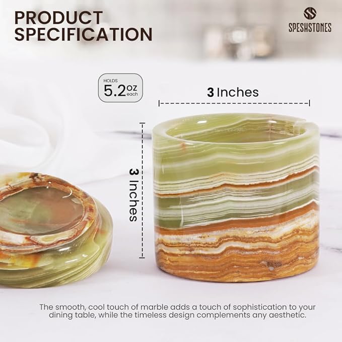 Marble Salt Cellar 3 Inch Green Salt Shakers Set for Kitchen, Salt Containers for Countertop, Sugar Bowl With Lid, Salt Holder, Spice Jars for Seasoning Storage, Salt Box