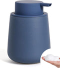 Bosilunlife 12Oz Ceramic Foam Soap Dispenser for Bathroom Kitchen Counter | Premium countertop foam pump creates delicate dense foam, stable desktop placement,Matte Blue