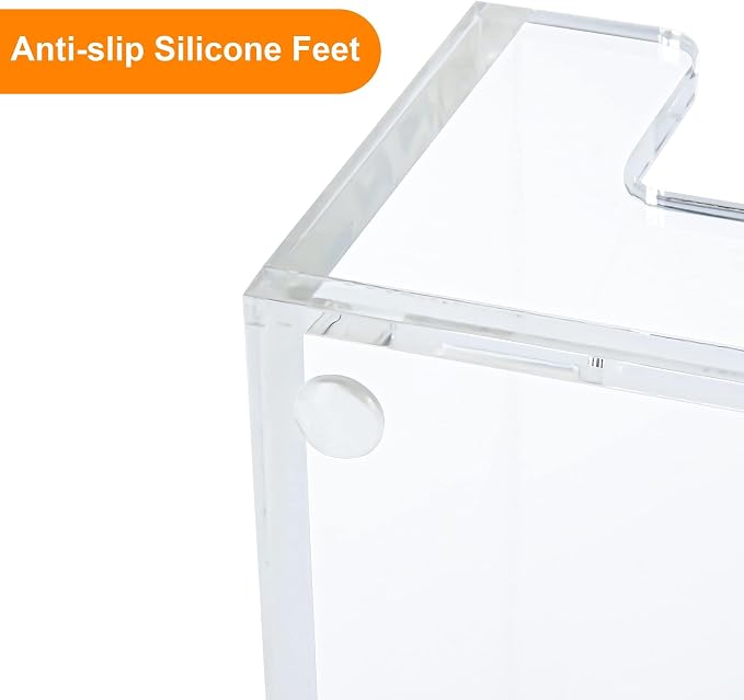 Acrylic 2in1 Sticky Note Holder Desk Organizer for 3"X3" Memo | Dual compartment layout, Compact space-saving design, Stable anti-slip base,Multi-scene daily storage