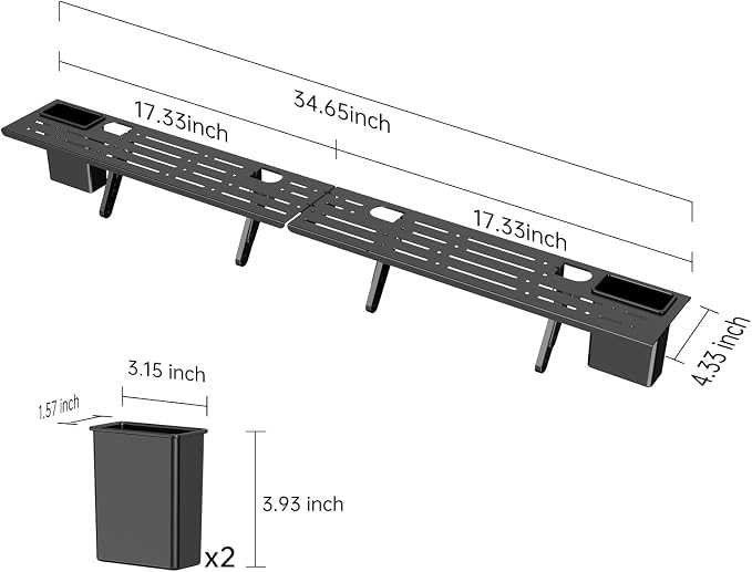 CABTE Adjustable Steel TV Top Shelf, Floating TV Stand, Universal Monitor Shelf for Soundbar, Game Console, Cable Box, Router Shelves (34.65 x 4.33 inch) | Universal Monitor Shelf for Game Console, Cable Box, Router Shelves (34.65 x 4.33 inch)