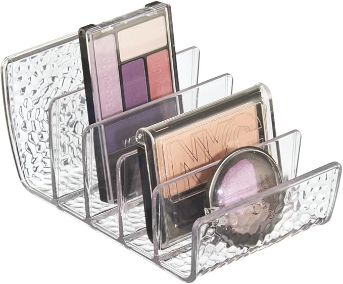 iDesign Rain Vertical Textured Plastic Palette Organizer for Storage of Cosmetics, Makeup, and Accessories on Vanity, Countertop, or Cabinet, 9.25" x 3.86" x 3.20"