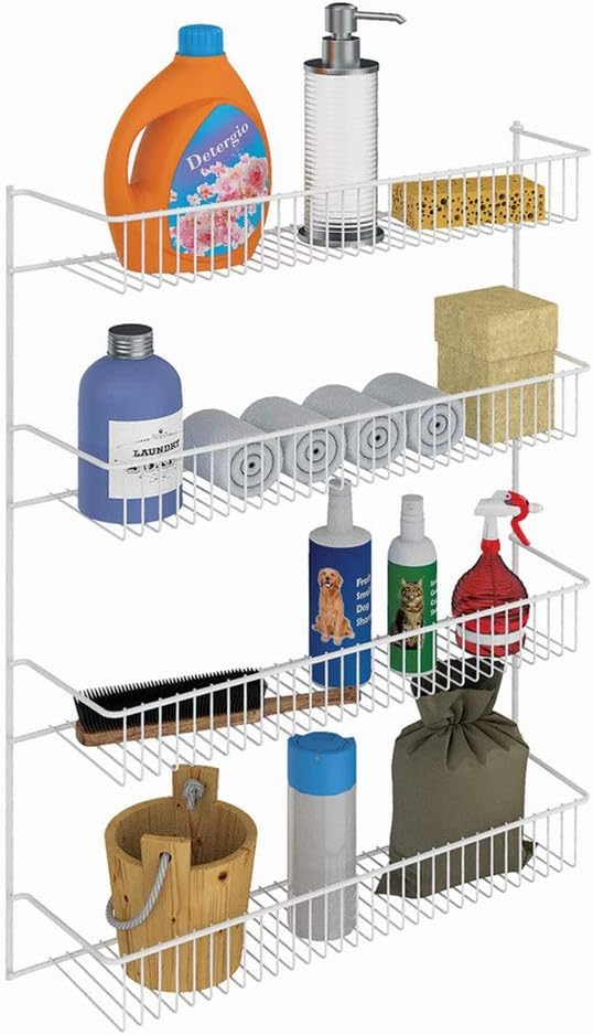ClosetMaid 8033 4-Tier Wall Rack, 18.75" W x 25.75" H x 5" D, White