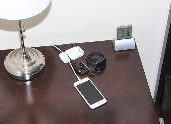 Heaviest Cable Organizer on the Market! Compact and Weighted Desktop Cord Holder and Cable Organizer, Eco-Friendly Silicone, No Bad Smell, Bundled with 4 Reusable Cable Ties! (White)