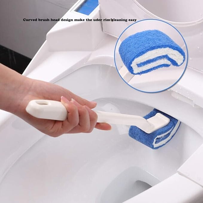 Toilet Brush Bowl Brush - Scratch-Free Curved Good Grip Easy to Use Deep Cleaning No Scratching, Anti-Splashing Easy to Store (2pc Blue)
