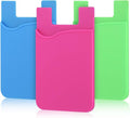 Cellphone Card Holder, 3 Pack Silicone Phone Wallet Stick On, Card Holder for Back of Phone Credit Card Holder for Phone Case Compatible for iPhone, Samsung, Android and All Smartphones