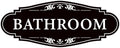 Bathroom Sign Sticker for Business and Home,Self-adhesive Restroom Sign | Cute Bathroom Decor for Door,Waterproof Vinyl Restroom Sign for Home,Office,Shop（Black）