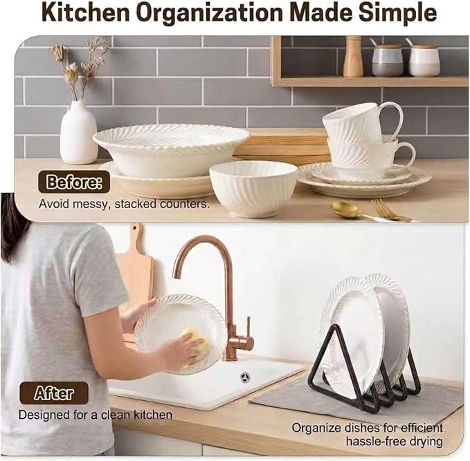 Cutting Board Organizer, Vertical Metal Stand | Kitchen Countertop and Cabinet Holder for Chopping Boards, Baking Sheets, Trays and Plates, Includes 2 Sponges and 1 Hook