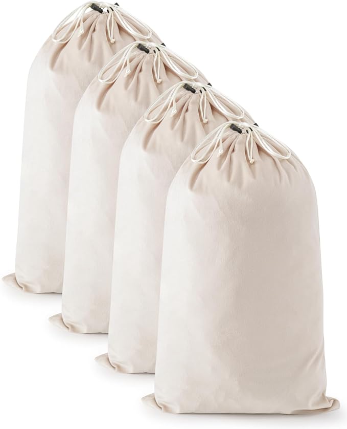 4 Pcs Shoe Bags for Travel, Large Boot Bag, Beige, 21.2x13.3 Inch | Washable & Reusable Travel Shoe Bags, Dustproof Shoe Bags with Drawstring Closure, Suitable for Travel, Home Storage