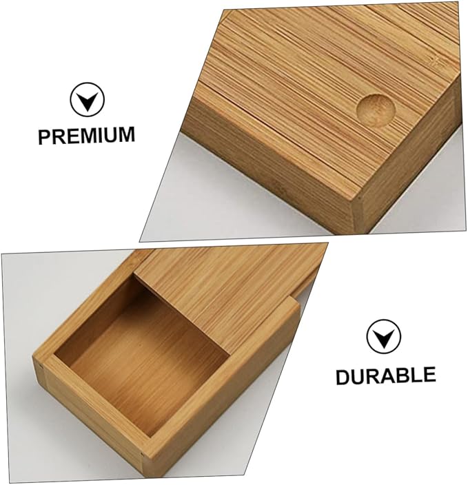 Bamboo Pull-out Lid Storage Box Chic Jewelry Case Retro Decorative Organizer for Home and Office Practical Desktop Decor
