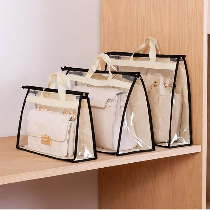 Clear Handbag Storage Bags Purse Organizer for Closet, Zipper Hanging Storage Bag for Handbags, XL