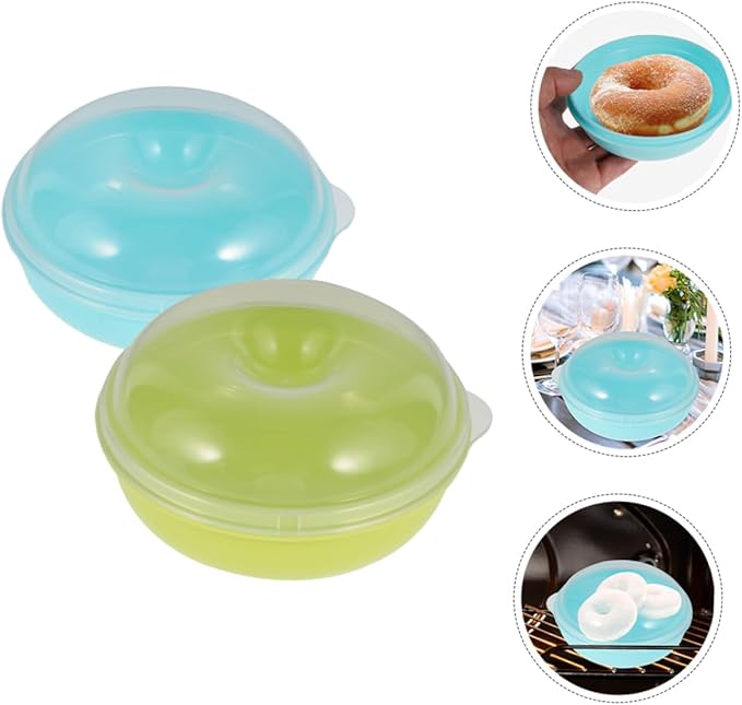 MAGICLULU 2pcs Doughnut Box for Kitchen Countertop Airtight Bread Containers for Storage