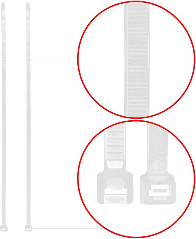 Superun Heavy Duty Zip Ties 16 Inch, Strong Large White Zip Ties 120 Lbs Tensile Strength Selflocking Wire Ties (Industrial Grade Cable Ties) Pack of 50 Clear | Self-locking,Width 0.3",Max Bundle Diameter 4.1",Industrial Grade,fireproof,Heavy duty,For ...