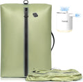 BAGAIL TPU Vacuum Bag for Travel, Reusable Compression Bag with IPX8 Waterproof Zipper, Save Space for Suitcase, Backpack and Carry on (Olive Green, ExtraLarge, With Pump)