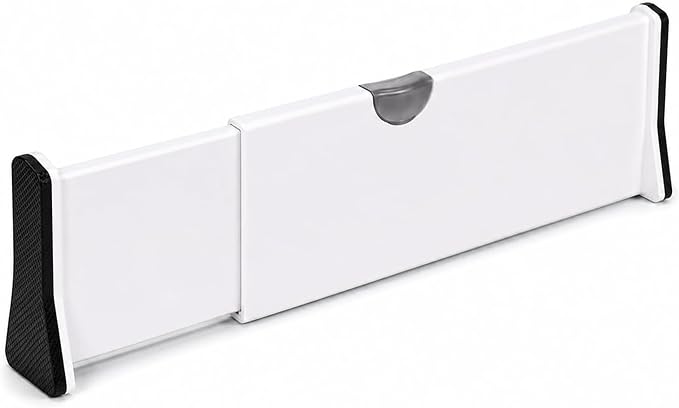 Adjustable Drawer Dividers, 1 Pack, Expandable 14.7–21” Drawer Divider Organizer with Non-Slip Ends for Kitchen, Dresser, Closet & Bathroom