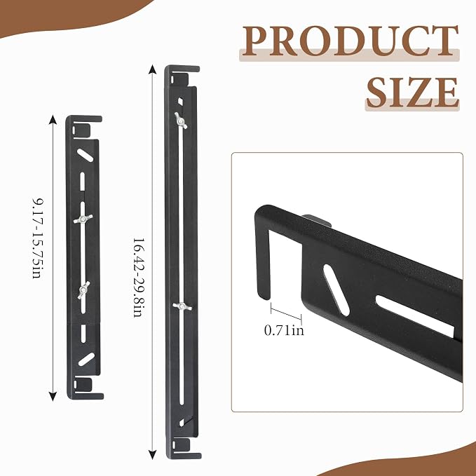 4 Pack Adjustable File Cabinet Rails, Metal Hanging File Folder Frame Cabinet Dividers Suitable for Cabinets with Drawer Thickness Less Than 0.71 Inches