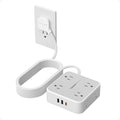 TESSAN Surge Protector Power Strip, 15 Ft Flat Plug Extension Cord with 3 USB (1 USB C 20W PD) 8 Outlets, 900J Protection, 3 Sided Outlet Extender with Power Switch for Office, Dorm Room, Grey