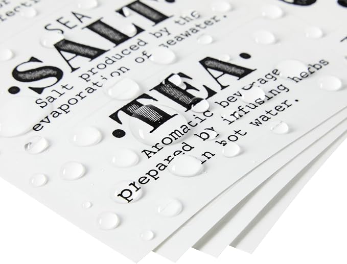 Talented Kitchen Preprinted Pantry Labels - Waterproof Kitchen Organization & Food Storage Labels - Flour, Sugar & Cornmeal Vinyl Sticker Set - 36 Pack, Medium, Clear Vinyl, Black Print