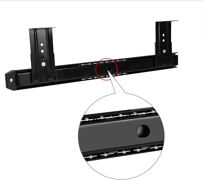 KINJOEK 4 PCS 14 Inch Under Desk Keyboard Tray Rails Slides, Adjustable Height Heavy Duty Ball Bearing Keyboard Mount Track, Black