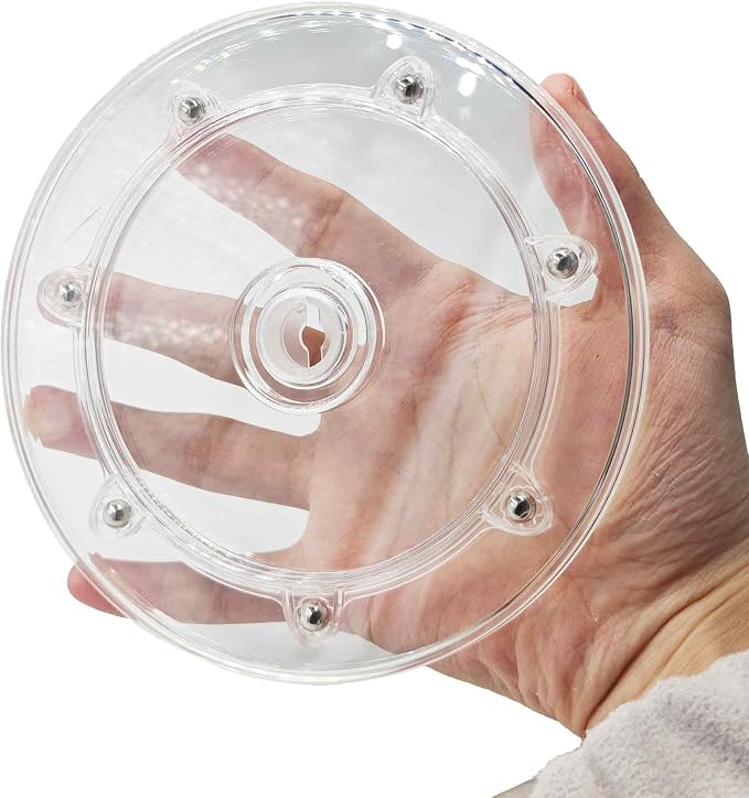 2PCS 6 Inch Round Rotating Organizer, Clear Turntable Plate for Kitchen Cabinet, Pantry and Spice Storage