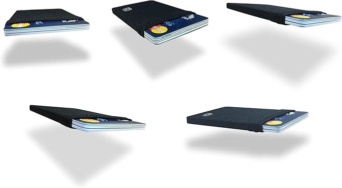 Modern Carry Ultra Thin Wallet for Men & Women, Single Pocket or 2 Slot Options, Slim Stretch Fabric Minimalist Front Pocket Card Holder