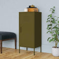 Olive Green Steel Medium Storage Cabinet with Adjustable Shelves and Durable Powder-Coated Construction for Living Room and Bedroom Organization