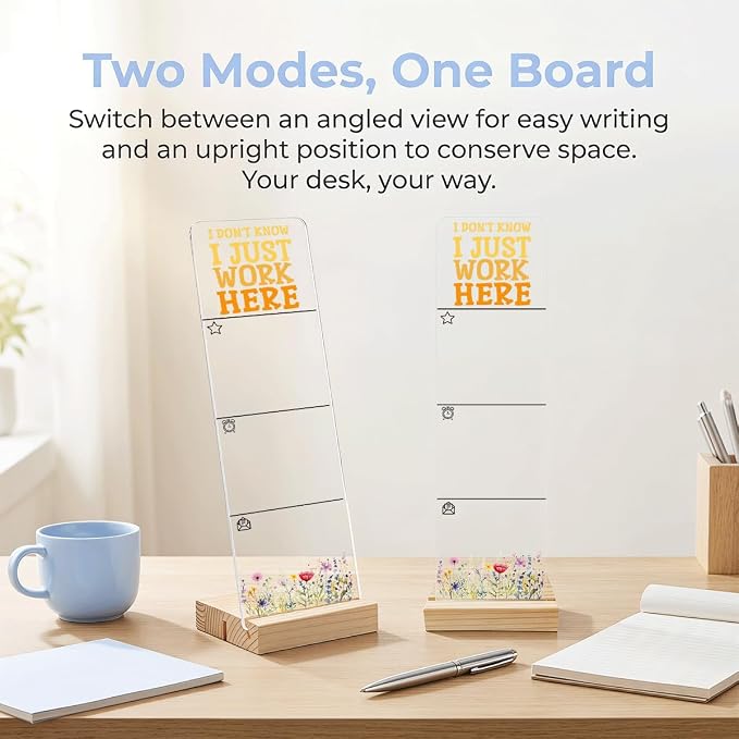 Sticky Notes Monitor Memo Board with Removable Wooden Base I Dont Know I Just Work Here Funny Quote Message Board Portable Sticky Note Holder with 200 Sheets Sticky Notes Humorous Office Desk Decor