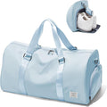 Gym Bag for Women Men with Shoe Compartment,Small Travel Duffle Bags for Traveling Overnight Weekender Bag Personal Item Travel Bag Large Sport Gym Bag Workout Bag Hospital Holdalls Sky Blue